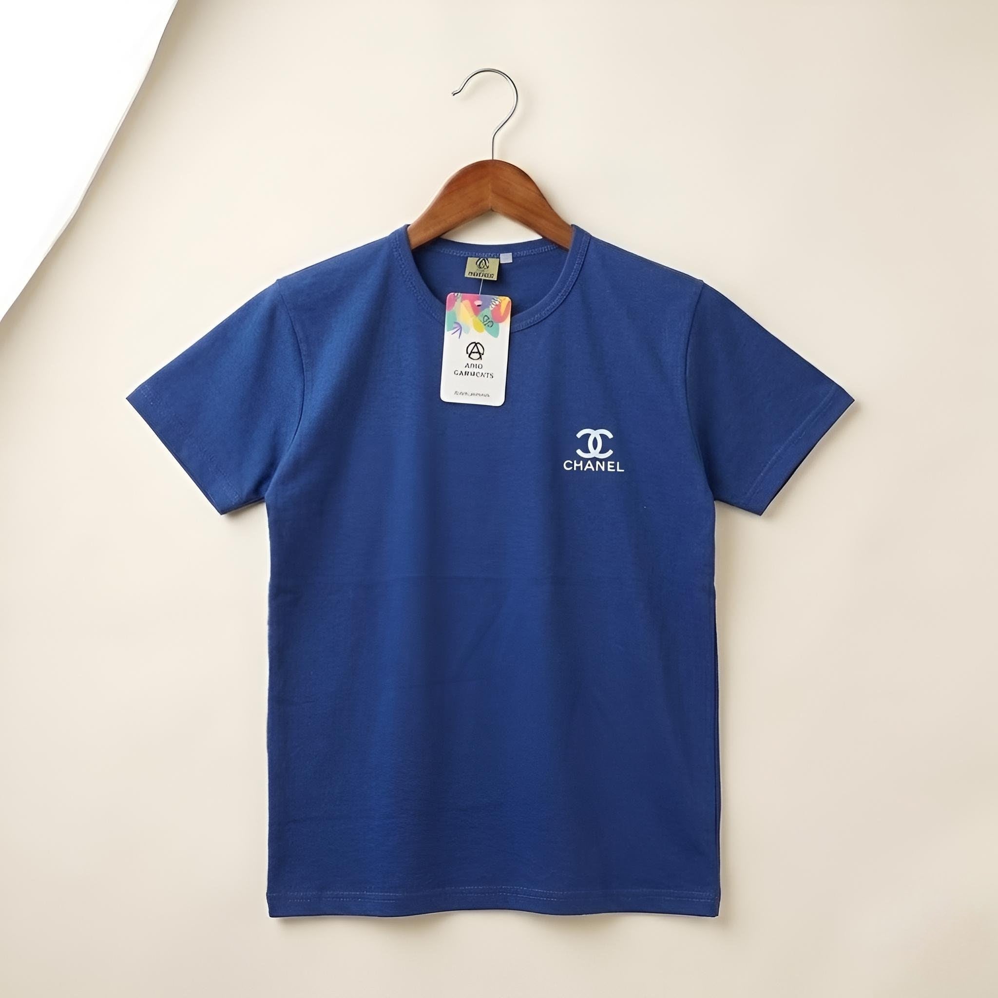 Greyish Blue Basic T-shirts