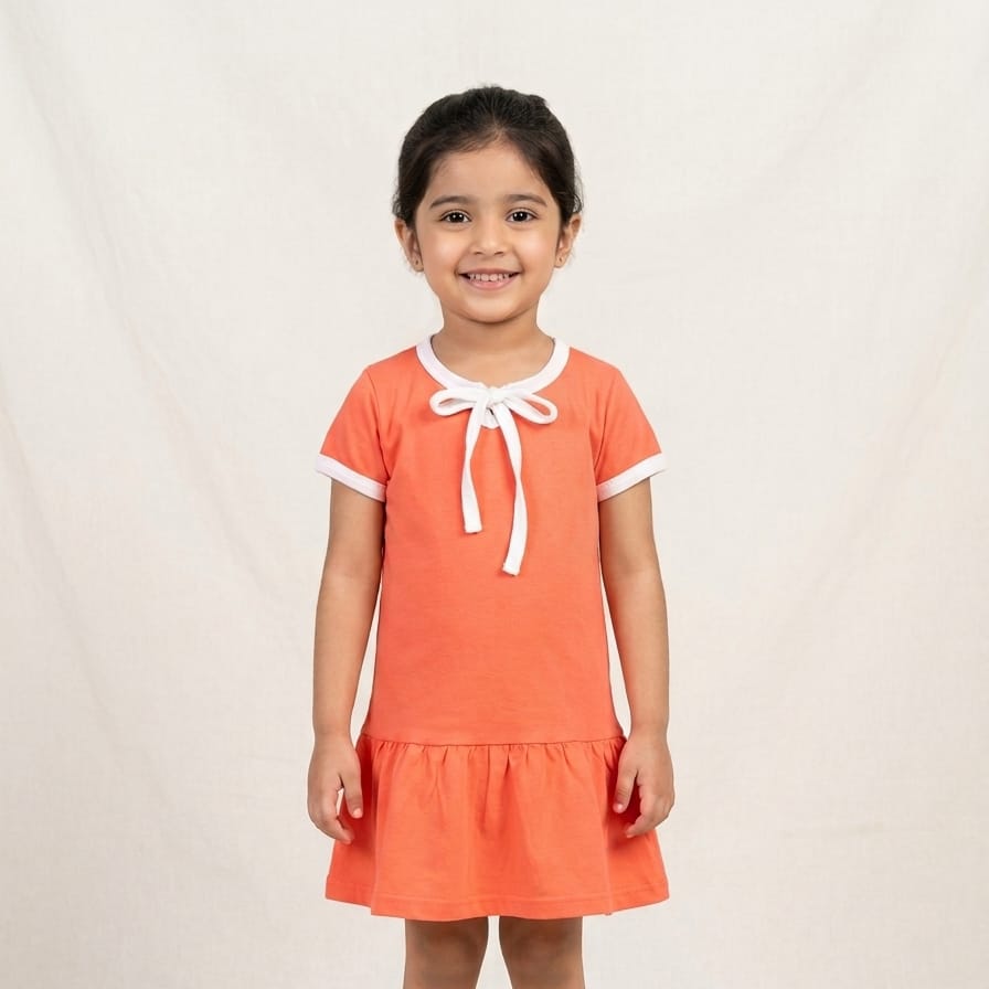 Orange pink drop-waist shirts