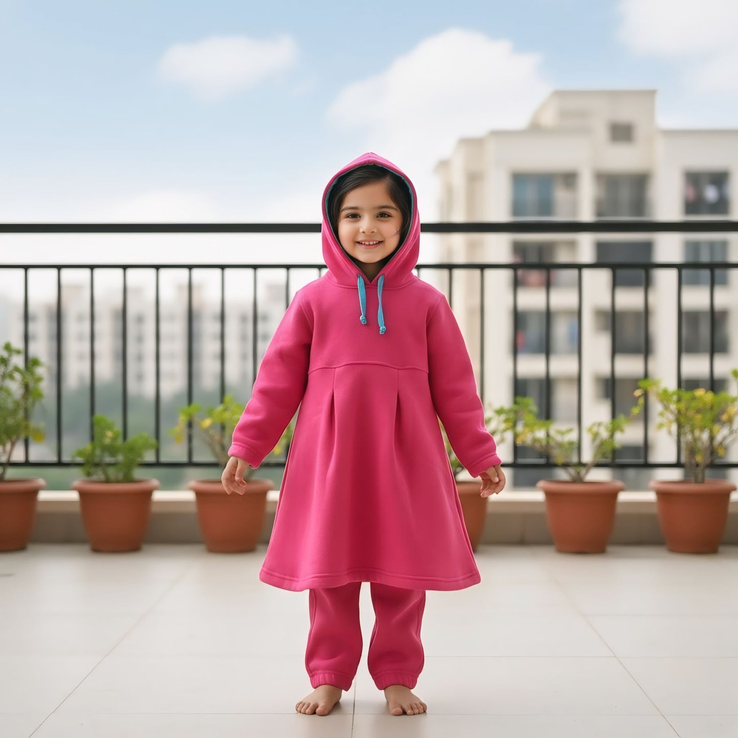 Fushia Fleece Frock Suits