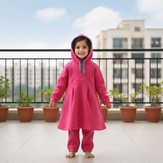 Fushia Fleece Frock Suits