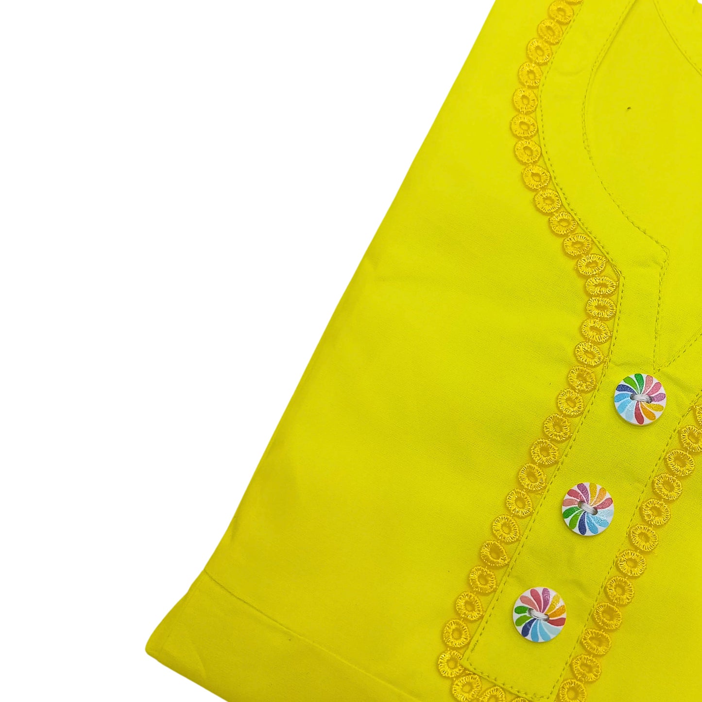 Yellow Lace Pleats Top