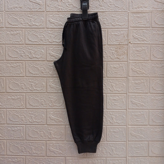 Dark Grey-Basic Terry Cotton Trousers