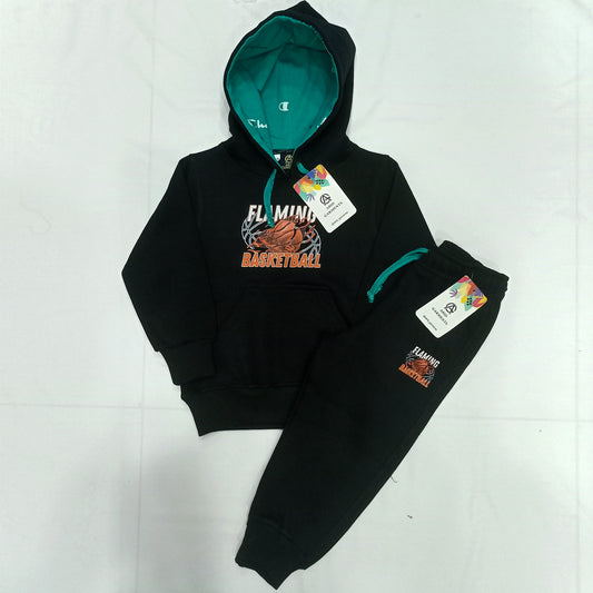 "Black Flaming" Fleece Hoodie Suits