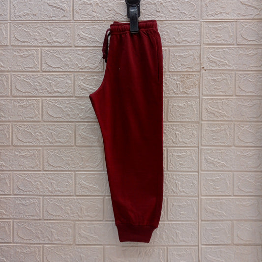 Maroon-Basic Terry Cotton Trousers