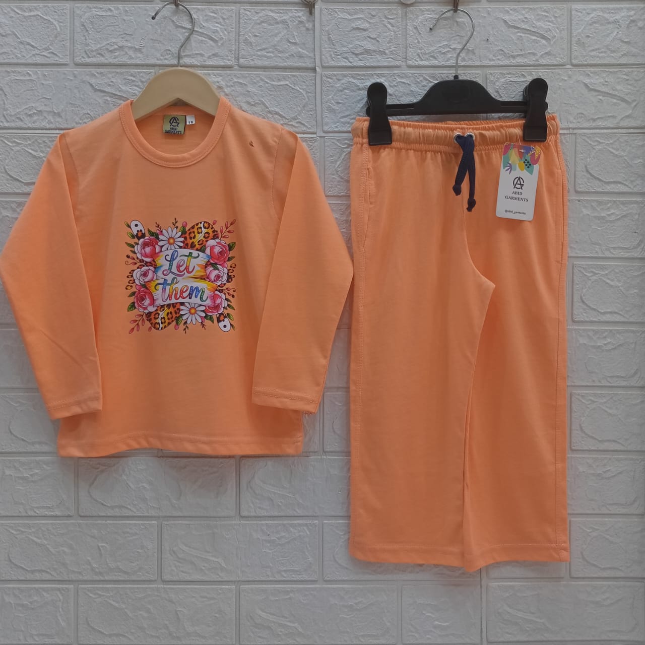 Floral-Light Orange Cotton Dress