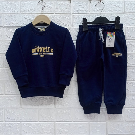 Navy Borvelle-Terry Cotton Tracksuits