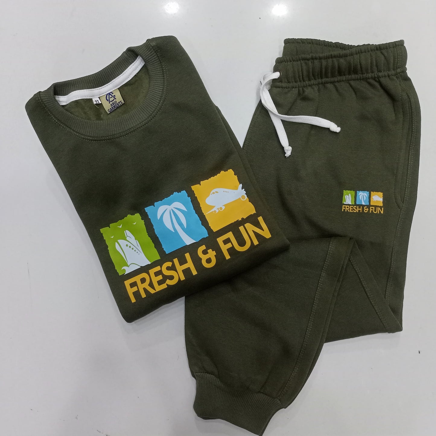 Olive Green Fleece Tracksuits